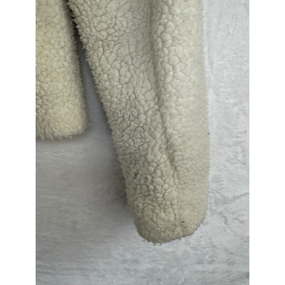LOFT Outlet Cream Sherpa Moto Jacket Asymmetrical Zip Faux Shearling XS 485441 - Picture 11 of 11